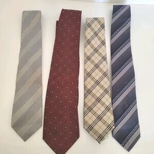 Designer Men's Neck Tie Necktie Lot Bundle 4 Silk Mix Abstract Stripped Modern